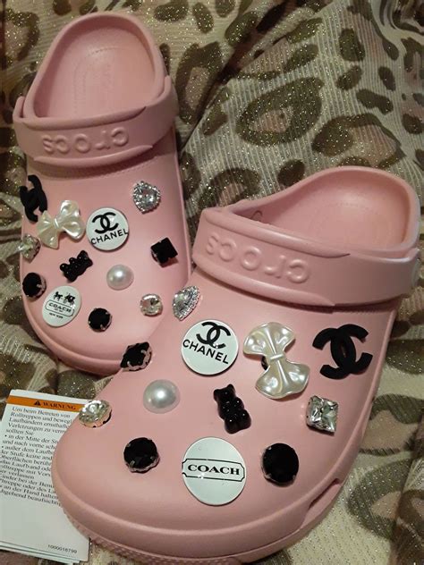 chanel crocs charms|cute croc charm ideas.